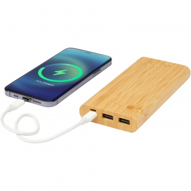 Logotrade Werbeartikel das Foto: Tulda 10.000 mAh Powerbank aus Bambus