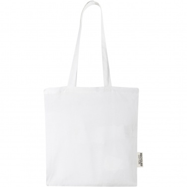 Logotrade Logogeschenke das Foto: Madras 140 g/m² Baumwoll Tragetasche aus GRS recycelter Baumwolle, 7L