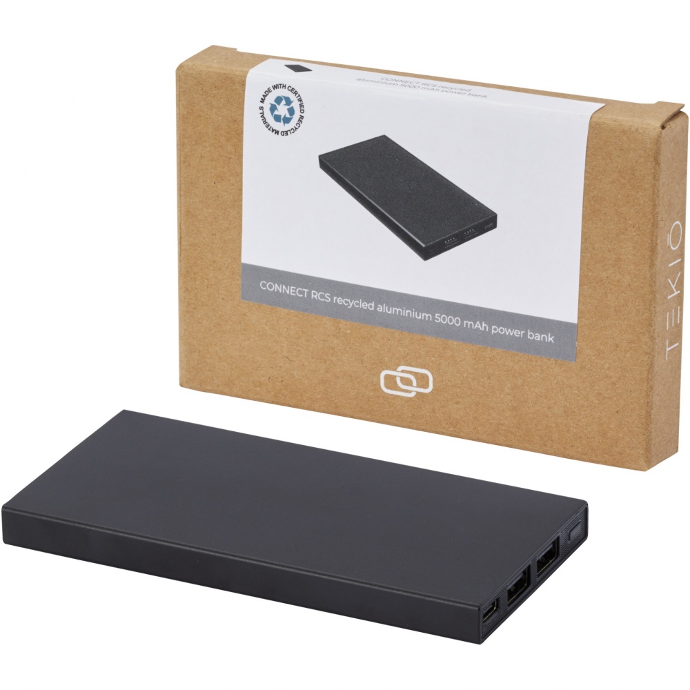Logotrade Geschäftsgeschenke das Foto: Connect 5000 mAh Powerbank aus recyceltem Aluminium
