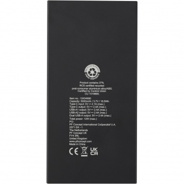 Logotrade Werbegeschenke das Foto: Connect 5000 mAh Powerbank aus recyceltem Aluminium