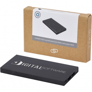 Logotrade Werbegeschenke das Foto: Connect 5000 mAh Powerbank aus recyceltem Aluminium