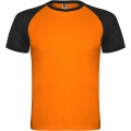 Indianapolis Sport T-Shirt für Kinder, Fluororange / Tiefschwarz