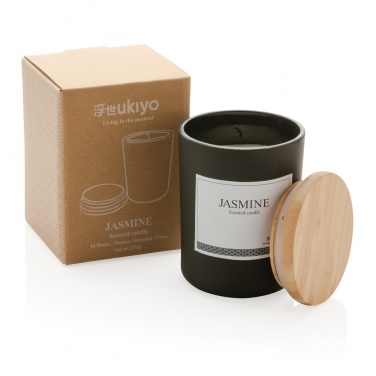 Logotrade Geschäftsgeschenke das Foto: Ukiyo Deluxe parfümierte Kerze mit Bambusdeckel