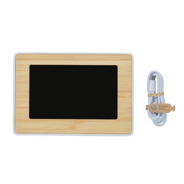 Logotrade werbemittel das Foto: Utah LED-Uhr aus RCS rKunststoff & Bambus
