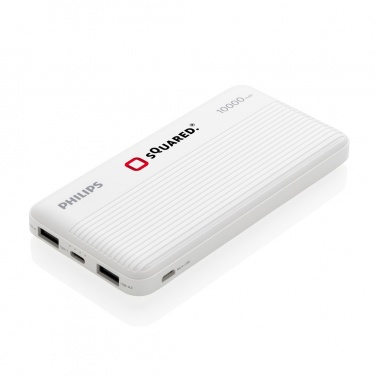 Logotrade Logogeschenke das Foto: Philips 10.000 mAh Slim Powerbank