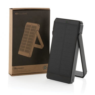 Logotrade Geschäftsgeschenke das Foto: Skywave 10000mAh Solarpowerbank aus RCS recycelt. Kunststoff