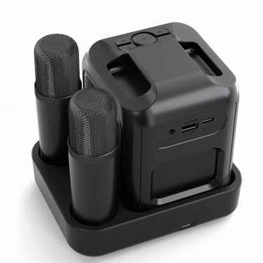 Logotrade Werbegeschenke das Foto: Singvibe Karaoke-Set mit Doppelmikrofon aus RCS rec. ABS