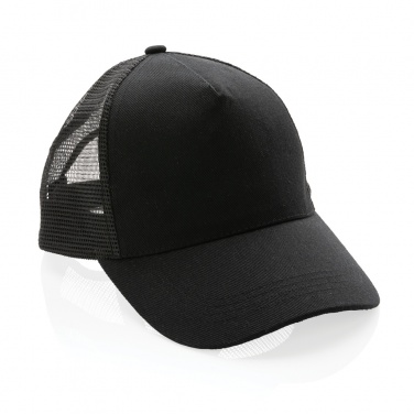 Logotrade Logogeschenke das Foto: Impact AWARE™ 190gr Brushed rCotton 5 Panel Trucker-Cap