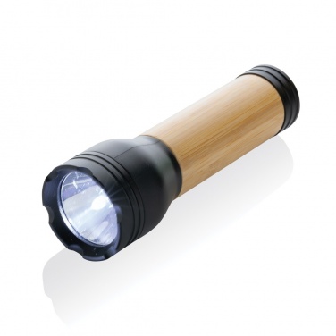 Logotrade Werbegeschenke das Foto: Lucid 3W Taschenlampe aus RCS recycelt. Kunststoff & Bambus
