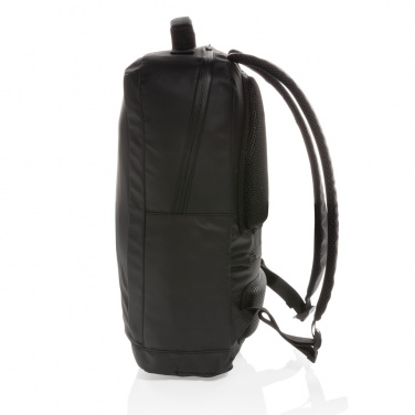 Logotrade Werbeartikel das Foto: Fashion schwarzer 15.6" Laptop-Rucksack, PVC-frei