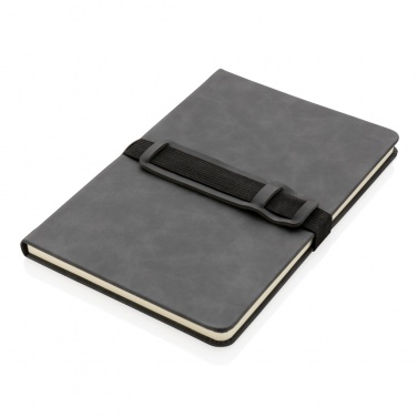 Logotrade werbemittel das Foto: Deluxe Hardcover PU Notizbuch mit Handy- und Stiftehalter