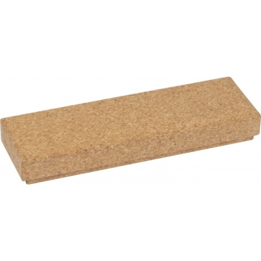 Logotrade Werbeartikel das Foto: Drehkugelschreiber aus Metall und Kork LILLEHAMMER