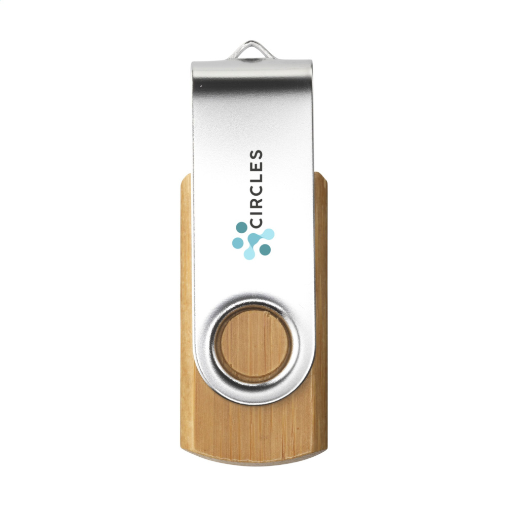 Logotrade Firmengeschenke das Foto: USB Twist Bamboo ab Lager 8 GB