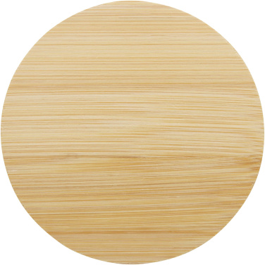 Logotrade werbemittel das Foto: Lenora 250 ml Glasbecher mit Bambusdeckel