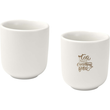 Logotrade Werbeartikel das Foto: Male 90 ml Keramik Espressotassen – 2er Set