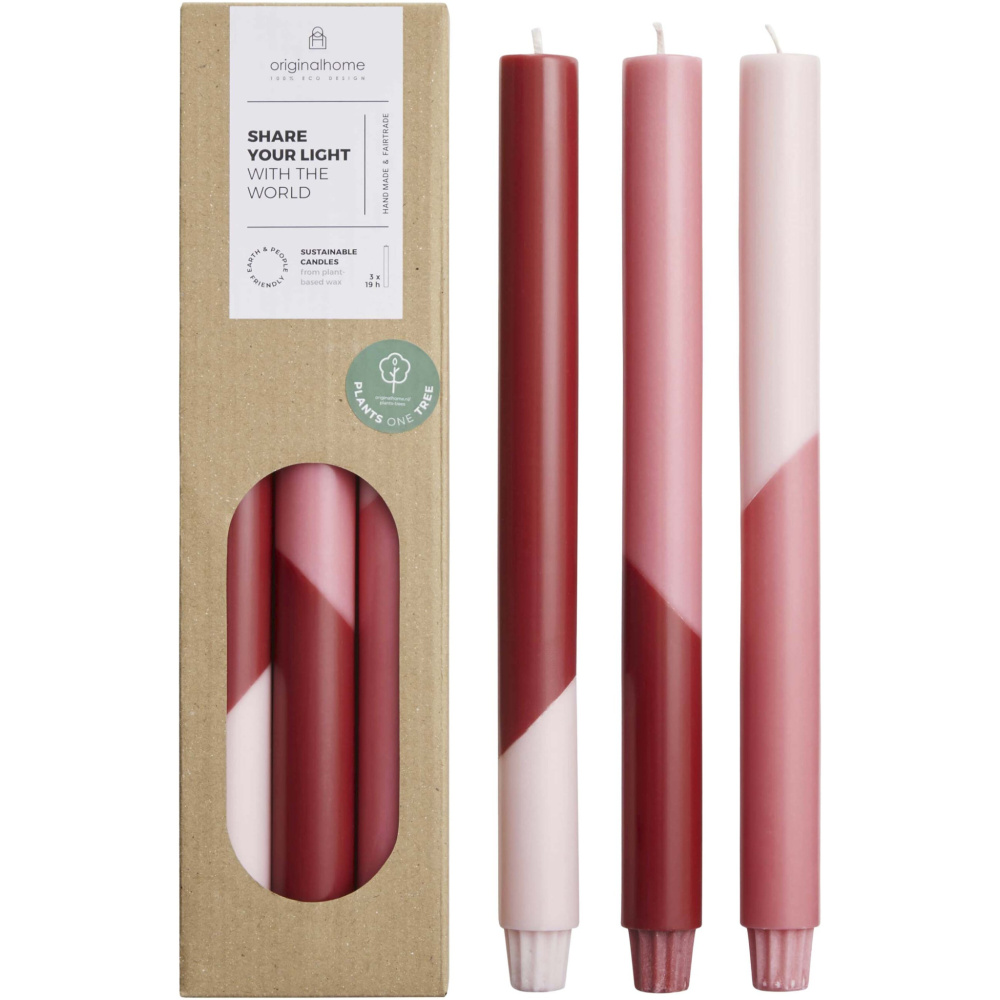 Logotrade Werbeartikel das Foto: Originalhome Eden Diagonale Kerzen – 3er-Set