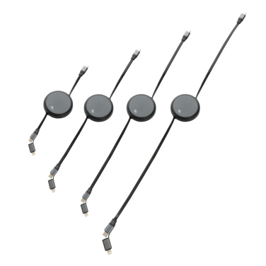 Logotrade werbemittel das Foto: Terra ausziehbares 240W 2-in-1 Kabel aus RCS rec. Aluminium
