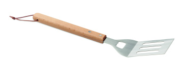 Logotrade Firmengeschenke das Foto: Grill-Spachtel mit Buchenholz
