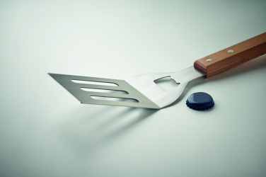 Logotrade Werbeartikel das Foto: Grill-Spachtel mit Buchenholz