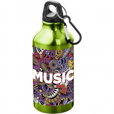 Logo trade corporate gifts image of: Oregon 400 ml aluminium water bottle with carabiner
