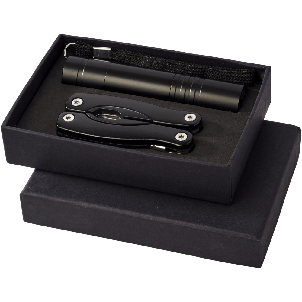 Logo trade promotional giveaways image of: Scout multi-function knife and LED flashlight set