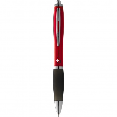 Logo trade promotional merchandise image of: Nash ballpoint pen coloured barrel and black grip