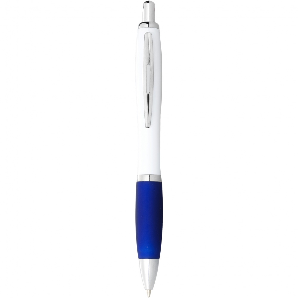 Logo trade promotional item photo of: Nash ballpoint pen with white barrel and coloured grip