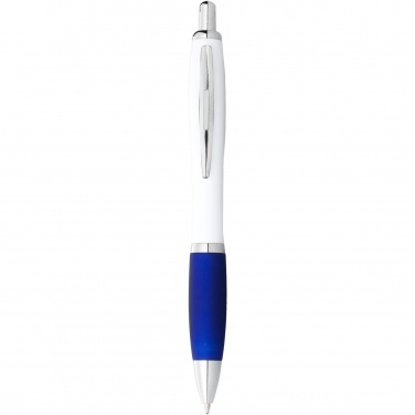 Logo trade corporate gifts picture of: Nash ballpoint pen with white barrel and coloured grip