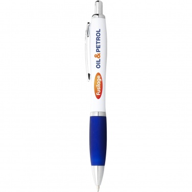 Logotrade promotional merchandise image of: Nash ballpoint pen with white barrel and coloured grip