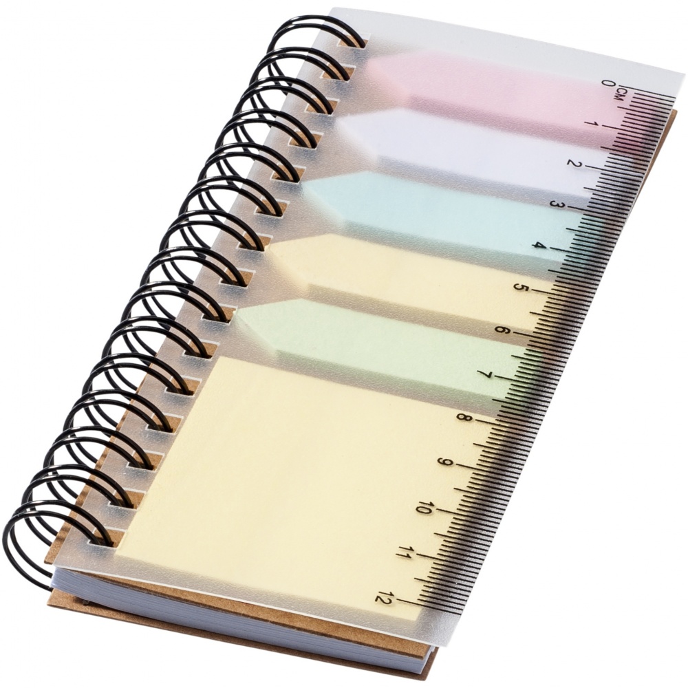 Logo trade advertising product photo of: Spinner spiral notebook with coloured sticky notes