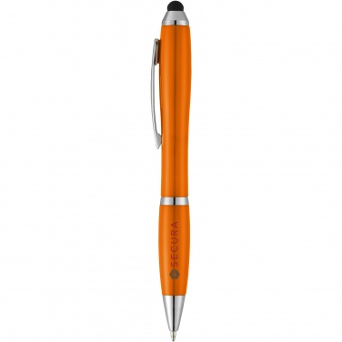 Logo trade promotional items picture of: Nash stylus ballpoint pen with coloured grip