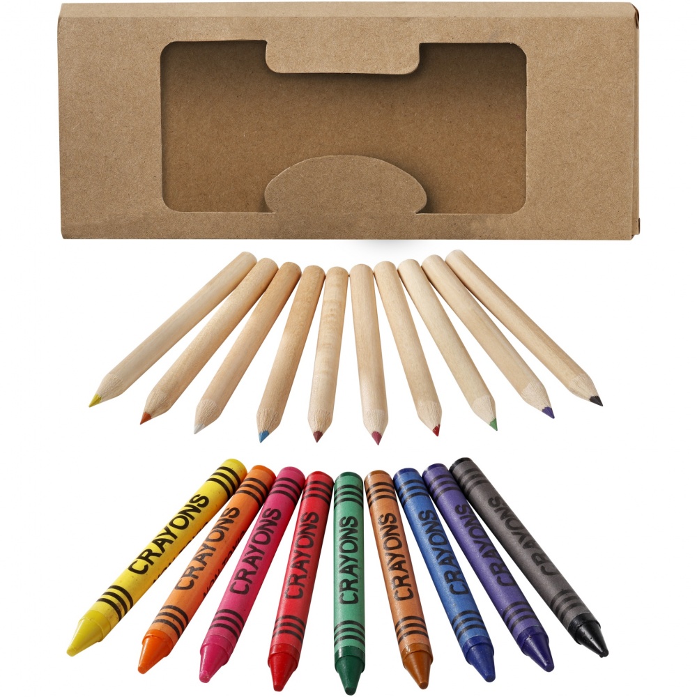 Logotrade promotional giveaways photo of: Lucky 19-piece coloured pencil and crayon set