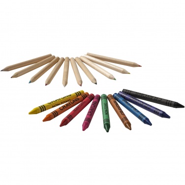 Logotrade promotional gift picture of: Lucky 19-piece coloured pencil and crayon set