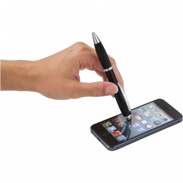 Logo trade business gift photo of: Nash coloured stylus ballpoint pen with black grip