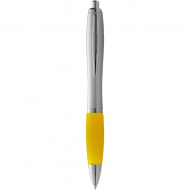 Logotrade corporate gift picture of: Nash ballpoint pen silver barrel and coloured grip