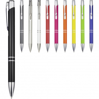 Logotrade promotional gift picture of: Moneta aluminium click ballpoint pen (blue ink)