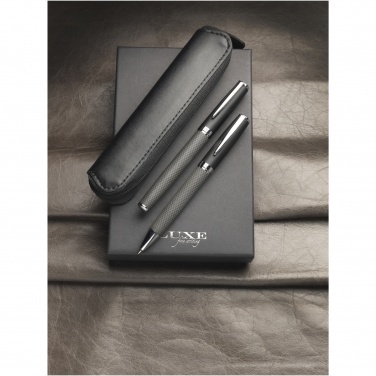 Logo trade advertising products picture of: Carbon duo pen gift set with pouch