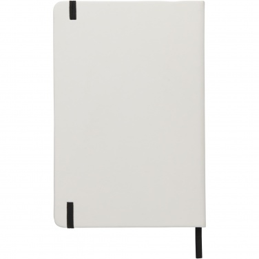 Logo trade promotional merchandise picture of: Spectrum A5 white notebook with coloured strap