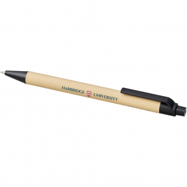 Logo trade promotional merchandise photo of: Berk recycled carton and corn plastic ballpoint pen