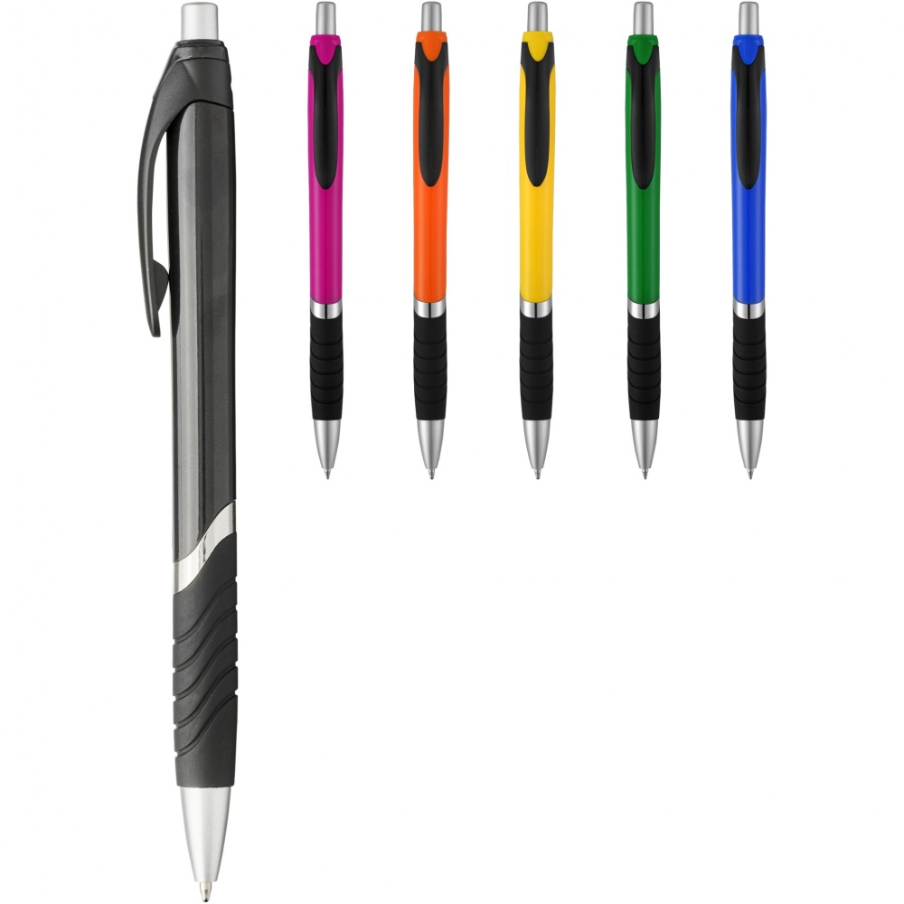 Logo trade promotional items image of: Turbo ballpoint pen with rubber grip