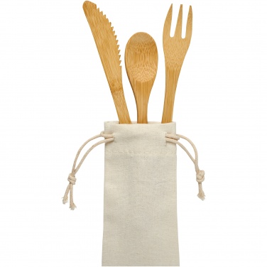 Logo trade promotional giveaways image of: Celuk bamboo cutlery set