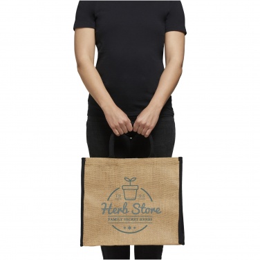 Logotrade promotional product picture of: Harry coloured edge jute tote bag 25L