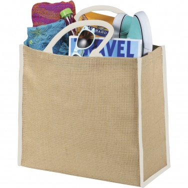 Logo trade promotional merchandise picture of: Harry coloured edge jute tote bag 25L