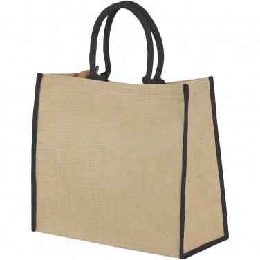 Logo trade promotional gift photo of: Harry coloured edge jute tote bag 25L