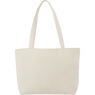 Logo trade business gift photo of: Ningbo 320 g/m² zippered cotton tote bag 15L