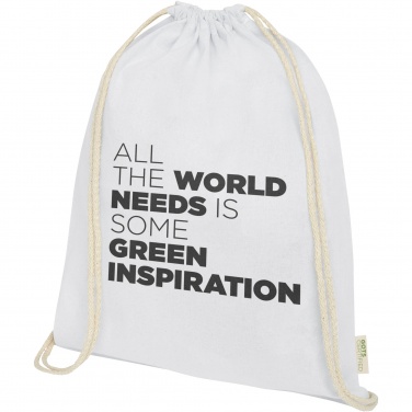 Logotrade advertising product image of: Orissa 100 g/m² organic cotton drawstring bag 5L