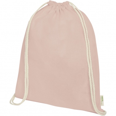 Logo trade promotional merchandise image of: Orissa 100 g/m² organic cotton drawstring bag 5L