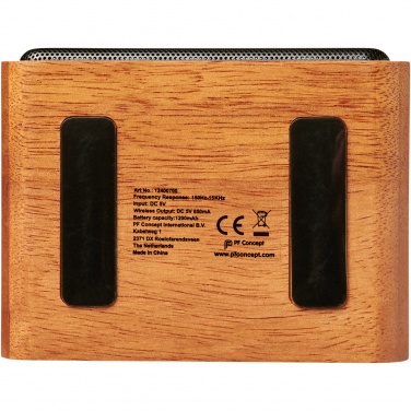 Logo trade promotional giveaways picture of: Wooden 3W speaker with wireless charging pad