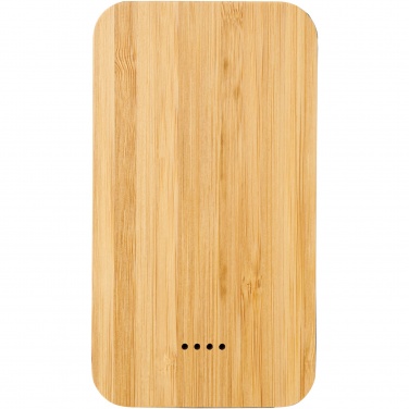 Logo trade promotional gifts image of: Future 6000 mAh bamboo/fabric wireless power bank