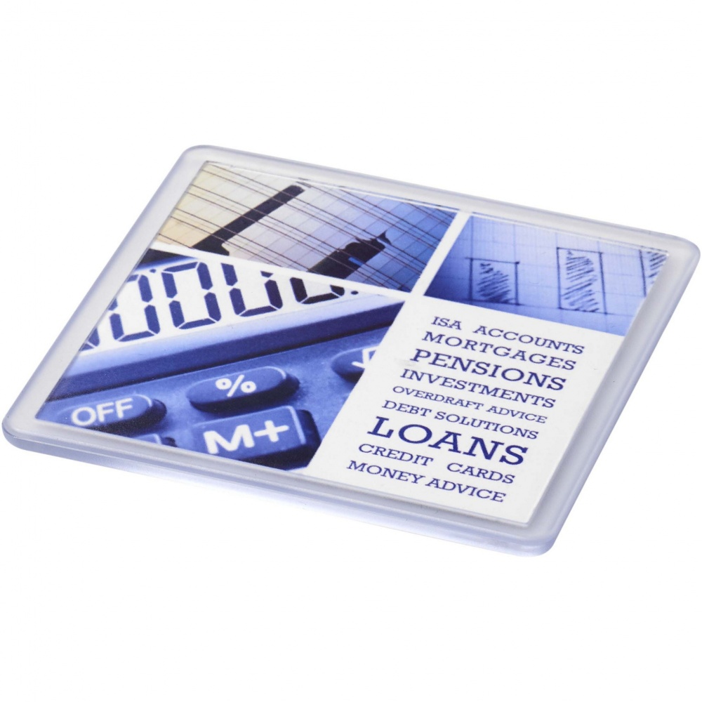 Logo trade promotional giveaways picture of: Ellison square plastic coaster with paper insert